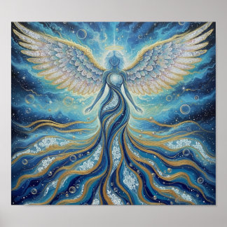 GoldBlueMysticAngel Poster