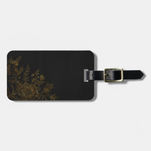 GoldBlume auf schwarzem Hintergrund Gepäckanhänger