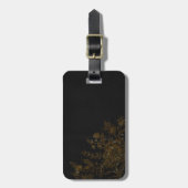 GoldBlume auf schwarzem Hintergrund Gepäckanhänger (Vorderseite vertikal)