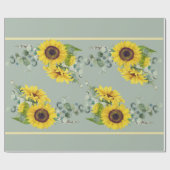Goldblume Eucalpytus Greenery Geschenkpapier (Flach)