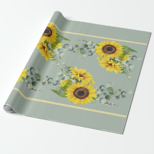 Goldblume Eucalpytus Greenery Geschenkpapier