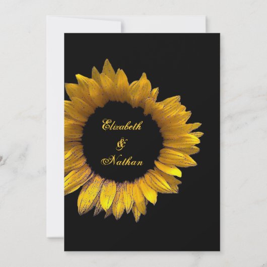 Goldblume Hochzeitskur Einladung (Rückseite)