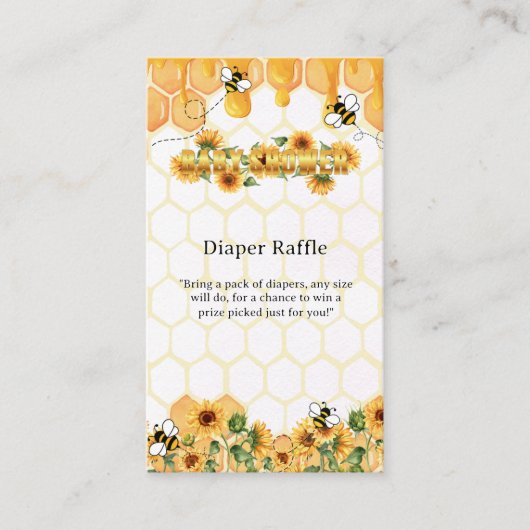 Goldblume Honeycomb Honeybee Babydusche Begleitkarte (Vorderseite)