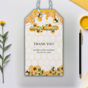 Goldblume Honeycomb Honeybee Babydusche Geschenkanhänger