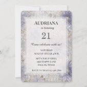 Goldblume Lila Einladung (Vorderseite)