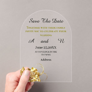 GoldBlume Save the Date Acryleinladungen