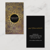 GoldBlumemandala-Muster-Yoga-Lehrer Visitenkarte (Vorne/Hinten)