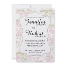 GoldBlumen-erröten metallische Hochzeits-Einladung