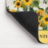 Goldblumen Honeycomb und Königliche Biene mit Name Mousepad (Ecke)