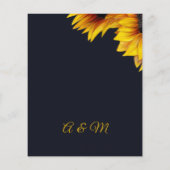 Goldblumen - Moderne Hochzeitseinladung (Rückseite)