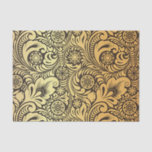 GoldBlumen-Muster-Entwurf Seidenpapier