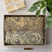 GoldBlumen-Muster-Entwurf Seidenpapier (Geschenk)