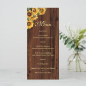 Goldblumen rustikales Blumenmenü Menükarte (Stehend Vorderseite)