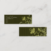 GoldBlumen und -streifen Mini Visitenkarte (Vorne/Hinten)