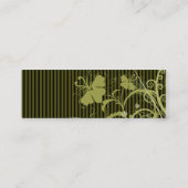 GoldBlumen und -streifen Mini Visitenkarte (Rückseite)