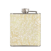 GoldblumenBlättermuster Flachmann (Rückseite)