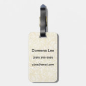 GoldblumenBlättermuster Gepäckanhänger (Rückseite vertikal)