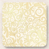 GoldblumenBlättermuster Getränkeuntersetzer (Vorderseite)