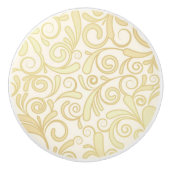 GoldblumenBlättermuster Keramikknauf (Vorderseite)