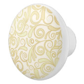 GoldblumenBlättermuster Keramikknauf (Rechts)