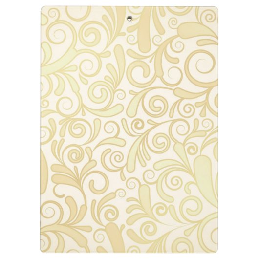 GoldblumenBlättermuster Klemmbrett (Rückseite)