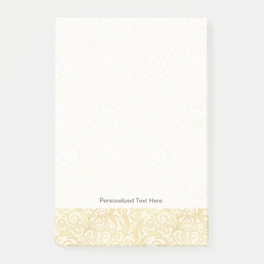 GoldblumenBlättermuster Post-it Klebezettel (Vorderseite)