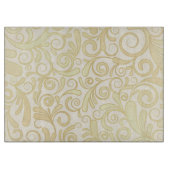 GoldblumenBlättermuster Schneidebrett (Vorderseite)