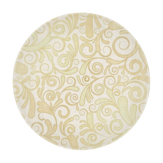 GoldblumenBlättermuster Schneidebrett (Vorderseite)