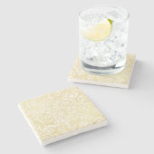 GoldblumenBlättermuster Steinuntersetzer (Seitenansicht)