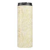 GoldblumenBlättermuster Thermosbecher (Rückseite)