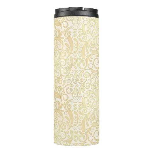 GoldblumenBlättermuster Thermosbecher (Rückseite)