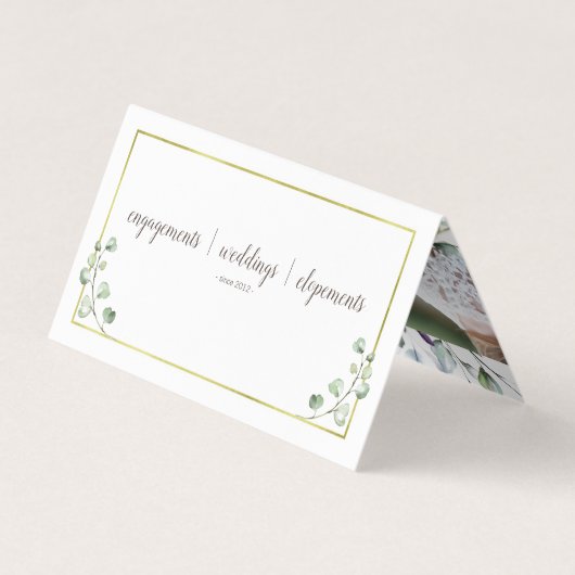 GoldblumenBoho | gefaltete Visitenkarte Visitenkarten (Rückseite)