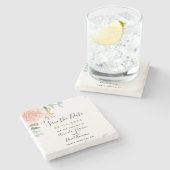 Goldblumeneukalyptus der Hochzeitstiefelder Rose S Steinuntersetzer (Seitenansicht)