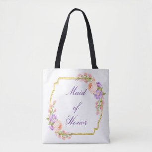 Goldblumenfeld mit kundenspezifischem Text Tasche