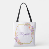 Goldblumenfeld mit kundenspezifischem Text Tasche (Rückseite)