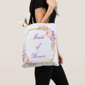 Goldblumenfeld mit kundenspezifischem Text Tasche (Von Nahem)