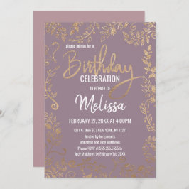 GoldblumenGlitzer Ombre malvenfarbener lila Einladung