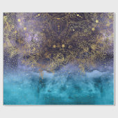 GoldblumenMandala- und -Confettibild Geschenkpapier (Flach)