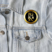 GOLDblumenmonogramm-BUCHSTABE K Button (Beispiel)