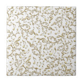 Goldblumenmusik-Muster auf Weiß oder irgendeiner Fliese (Vorderseite)