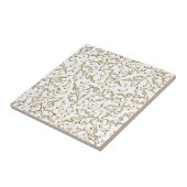 Goldblumenmusik-Muster auf Weiß oder irgendeiner Fliese (Seite)