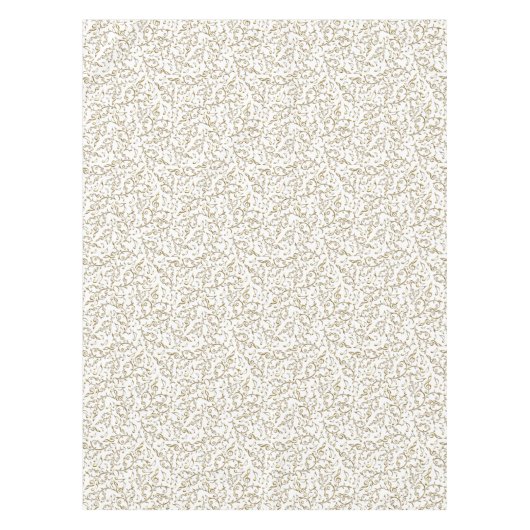 Goldblumenmusik-Muster auf Weiß oder irgendeiner Tischdecke (Vorderseite)