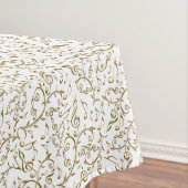 Goldblumenmusik-Muster auf Weiß oder irgendeiner Tischdecke (Beispiel)