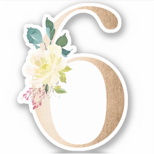 Goldblumennummern Aufkleber (Vorderseite)