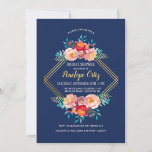 Goldblumenrahmen-Einladung Einladung