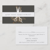 Goldblumensalon Scissors Logo-Verabredung Visitenkarte (Vorne/Hinten)