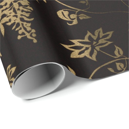 Goldblüten Geschenkpapier (Rolleneckpunkt)