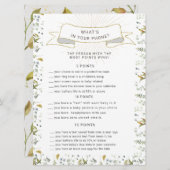 Goldblütenbriefe Babydusche Spielkarte Einladung (Vorne/Hinten)