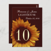 Goldblütenhochzeit-Tischnummer Postkarte (Vorne/Hinten)