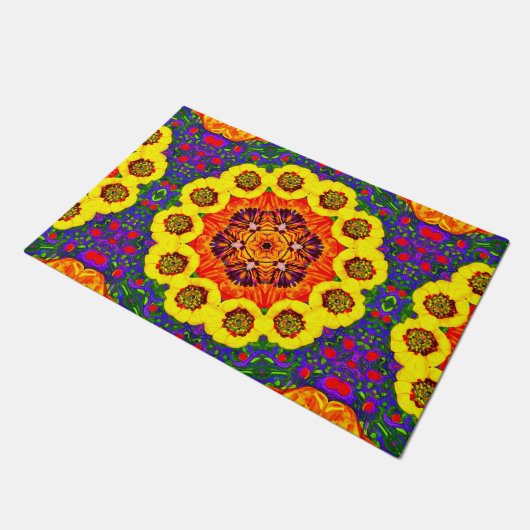 Goldblütenkaleidoskop Fußmatte (Schrägansicht)